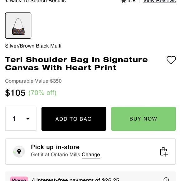 ❤️💙💜💛HP🪅NWT COACH TERI SHOULDER BAG IN SIGNATURE CANVAS WITH HEART PRINT - Picture 7 of 17